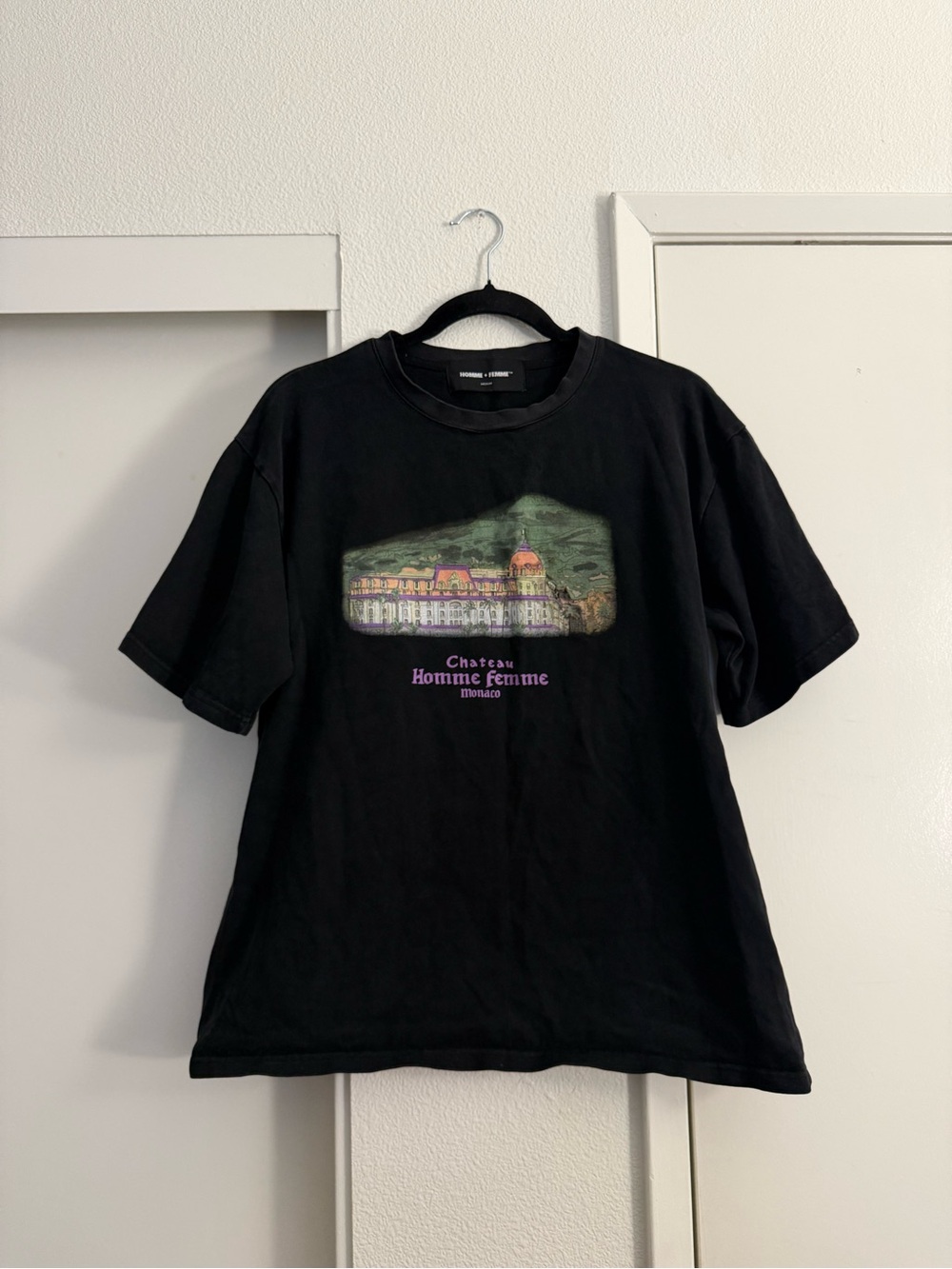 Chateau Homme Femme Monaco Graphic Black Short Sleeve Tee